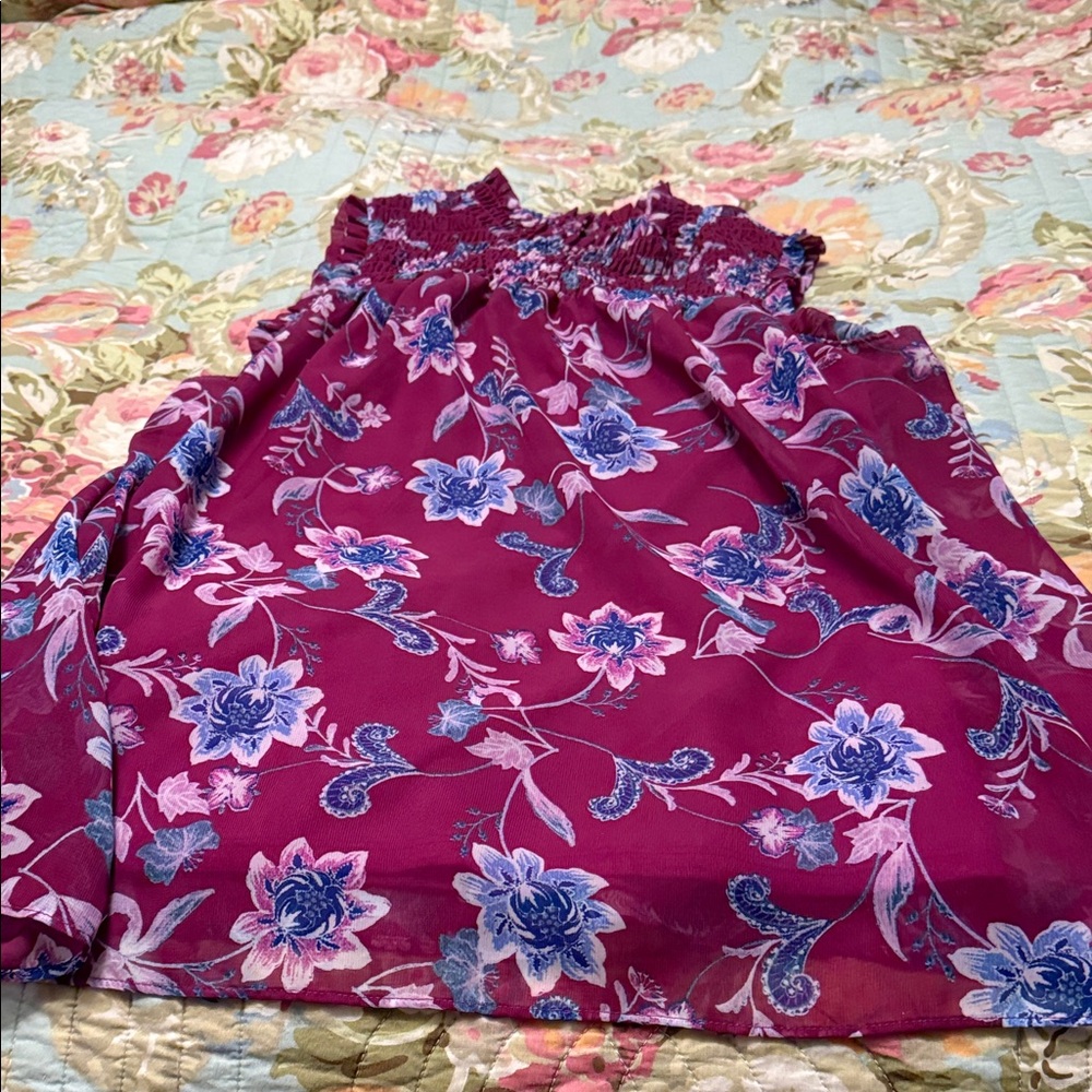 Floral Purple and Blue top
